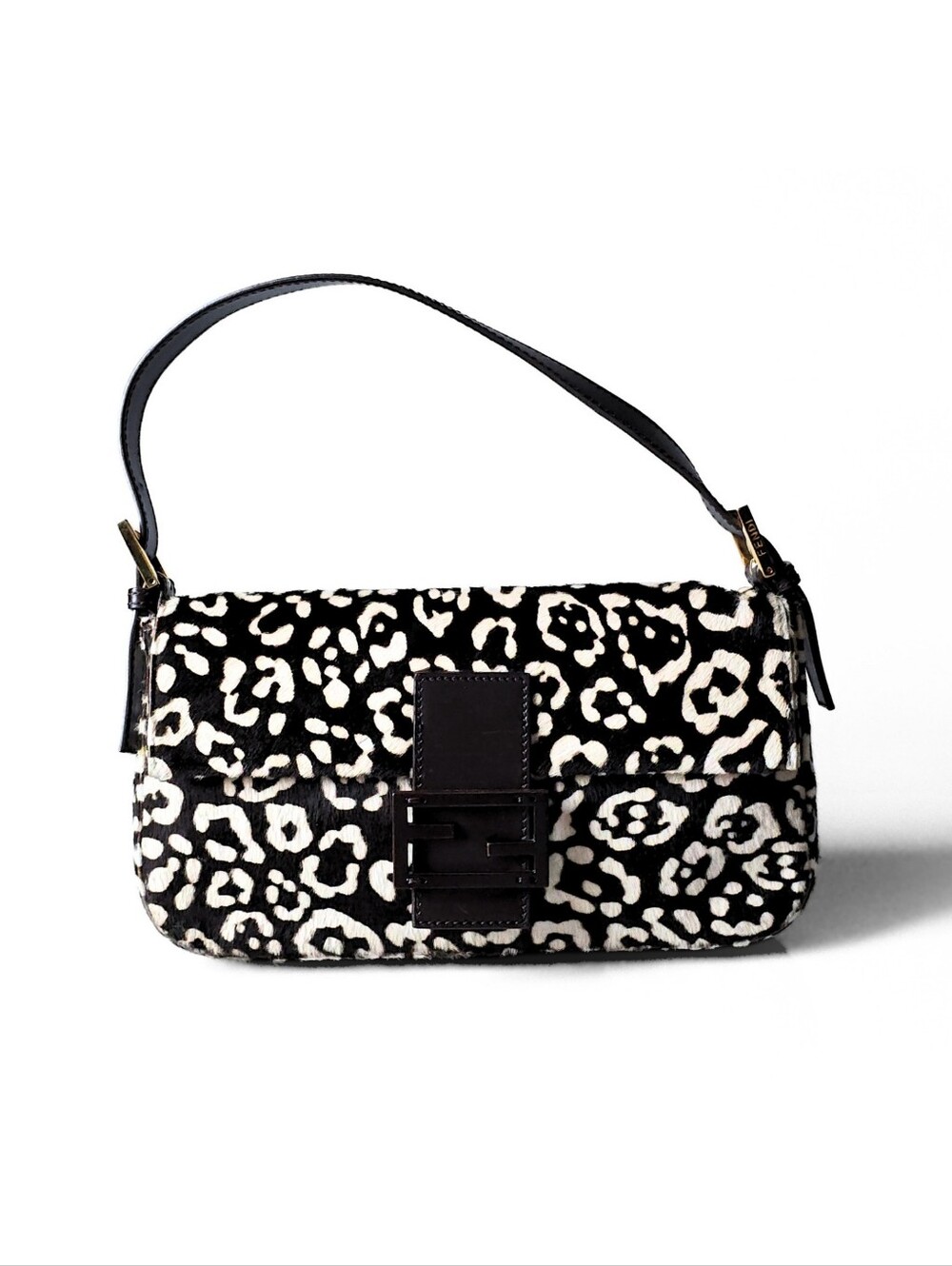Fendi Baguette Leopard Black & White Pony Hair Vintage